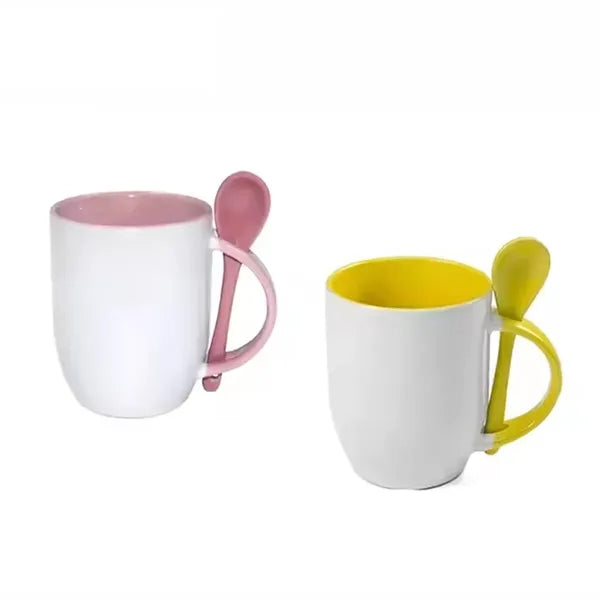 12 Oz. Ceramic Mug Coffee Cup W/Spoon
