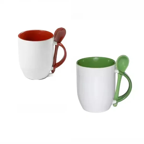 12 Oz. Ceramic Mug Coffee Cup W/Spoon