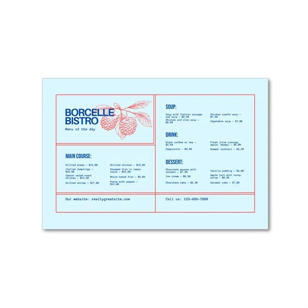 Colored Straight Edge Placemat
