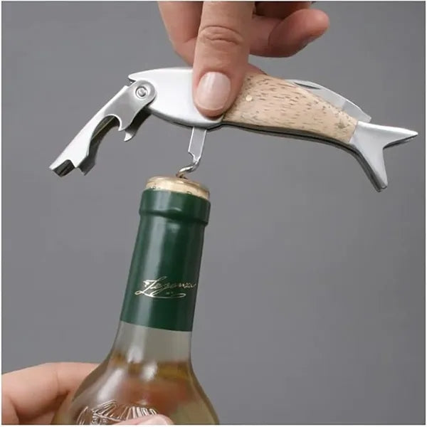 Multifunctional Bottle Wine Opener Fish Shape Folding Knife