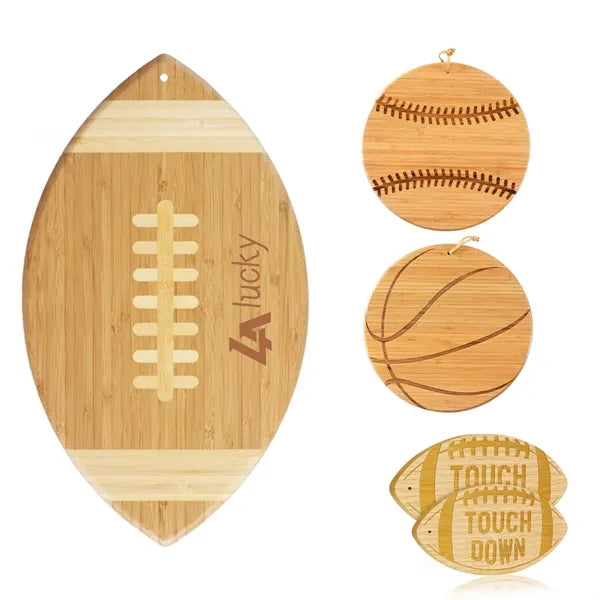 Bamboo Football Bastketball Baseball Shape Cutting Board