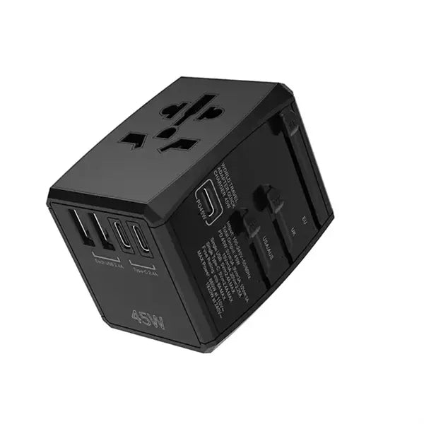 Worldwide Travel Plug Adapter AC Outlet Gan 45W 3 Type C