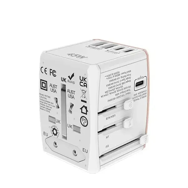 Worldwide Travel Plug Adapter AC Outlet Gan 45W 3 Type C