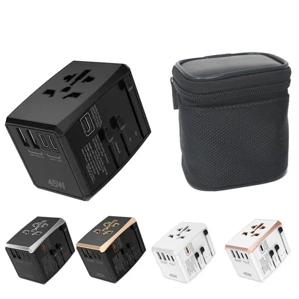 Worldwide Travel Plug Adapter AC Outlet Gan 45W 3 Type C