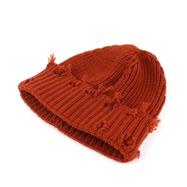 Unisex Winter Warm Knit Dilapidated Hole Beanie