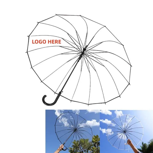 Clear Auto Open Umbrella with Long handle
