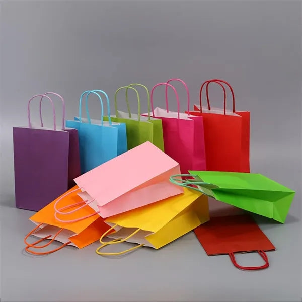 Colored Kraft Paper Tote Bag
