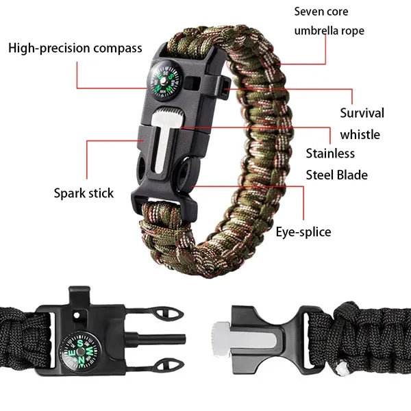 5 in 1 Multifunctional Survival Paracord Bracelet