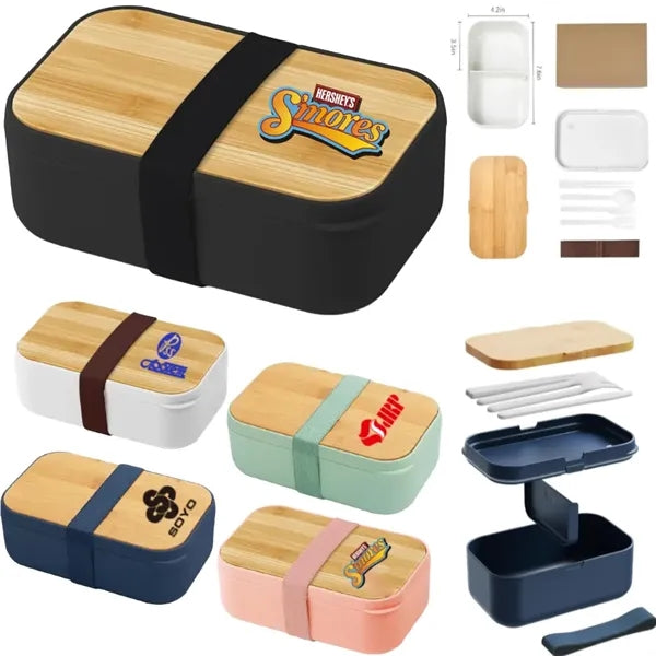 Bento Box for Adult Lunch Containers with Bamboo Lid