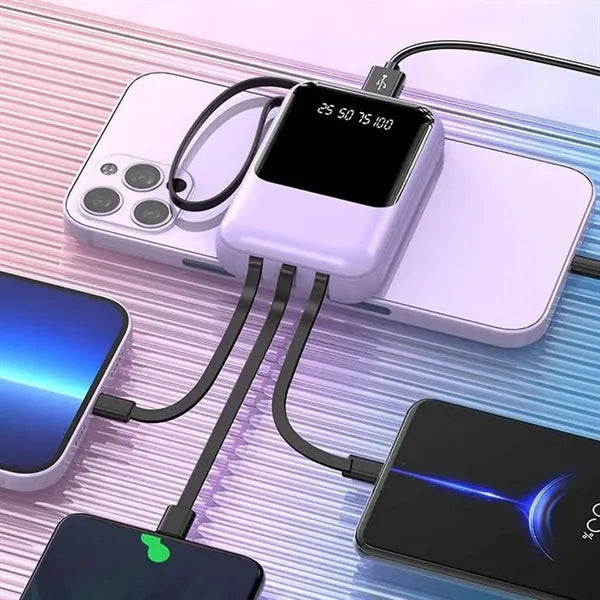 Mini Portable Charger with Built in USB-C Cable