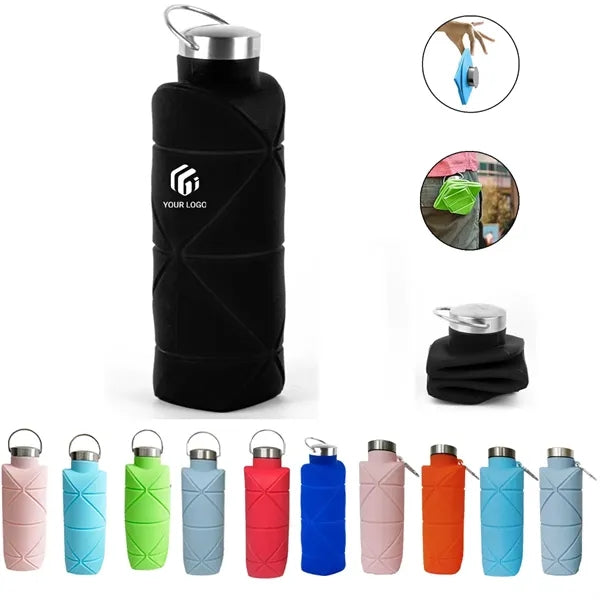 Large capacity portable foldable handheld silicone water cup