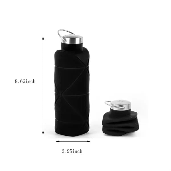 Large capacity portable foldable handheld silicone water cup