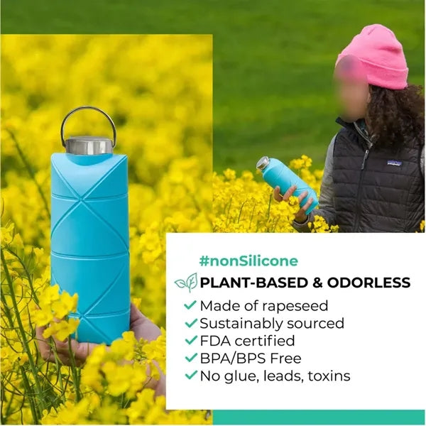 Large capacity portable foldable handheld silicone water cup