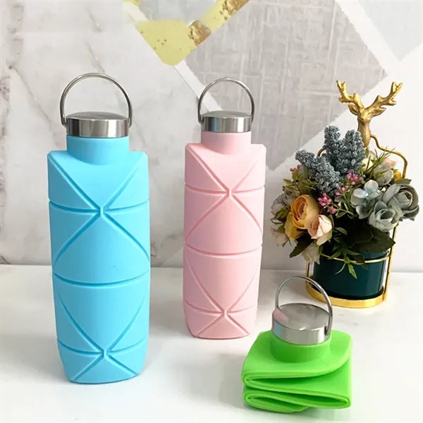Large capacity portable foldable handheld silicone water cup