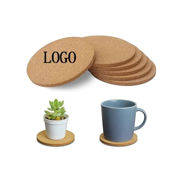 4" Eco-Friendly Round Non-Slip Cup Mat Drinking Cork Coaster