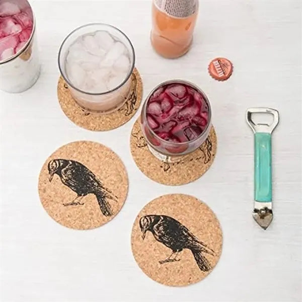 4" Eco-Friendly Round Non-Slip Cup Mat Drinking Cork Coaster