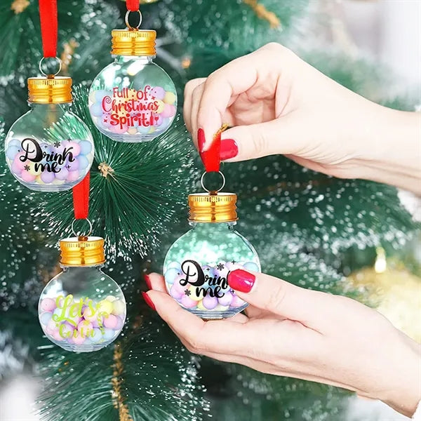 Christmas Drink Balls Cup Ornament Plastic Bottle Bulb