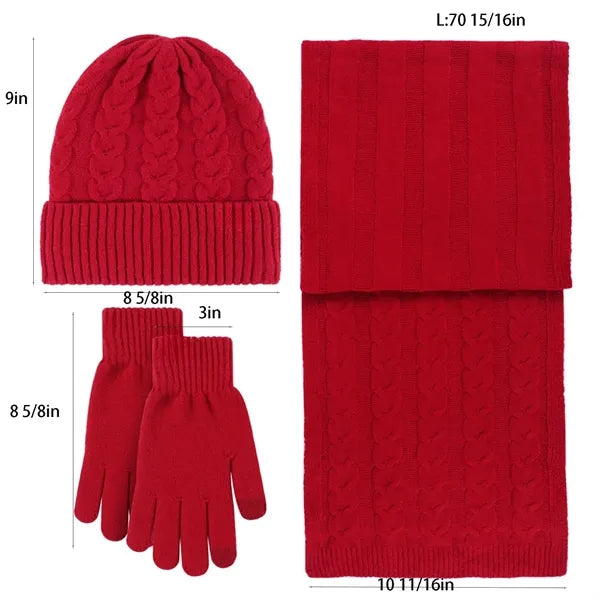 Winter Hats/Touchscreen Gloves/Long Scarfs Set