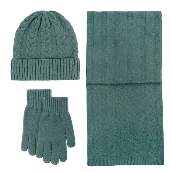 Winter Hats/Touchscreen Gloves/Long Scarfs Set