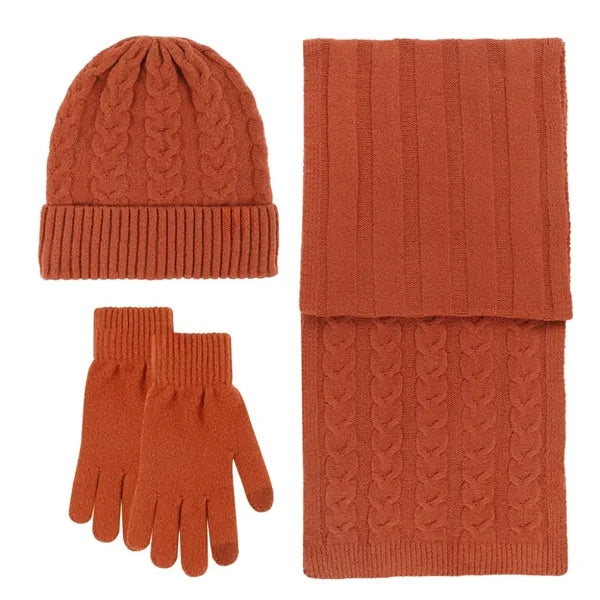 Winter Hats/Touchscreen Gloves/Long Scarfs Set