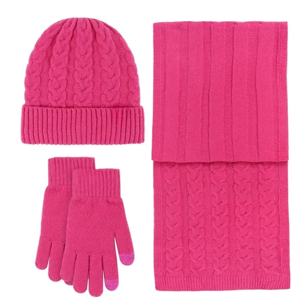 Winter Hats/Touchscreen Gloves/Long Scarfs Set