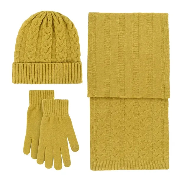 Winter Hats/Touchscreen Gloves/Long Scarfs Set