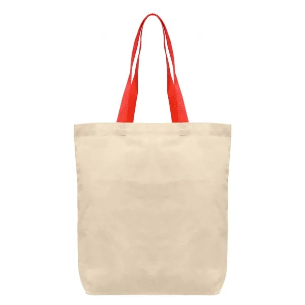 Tonga - 5 oz. Natural Cotton Tote w/ Color Straps