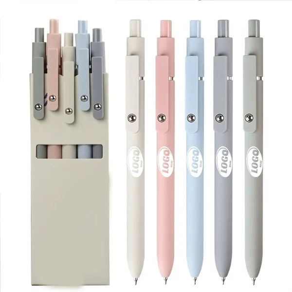 5pcs Retractable Quick Dry Gel Ink Pen