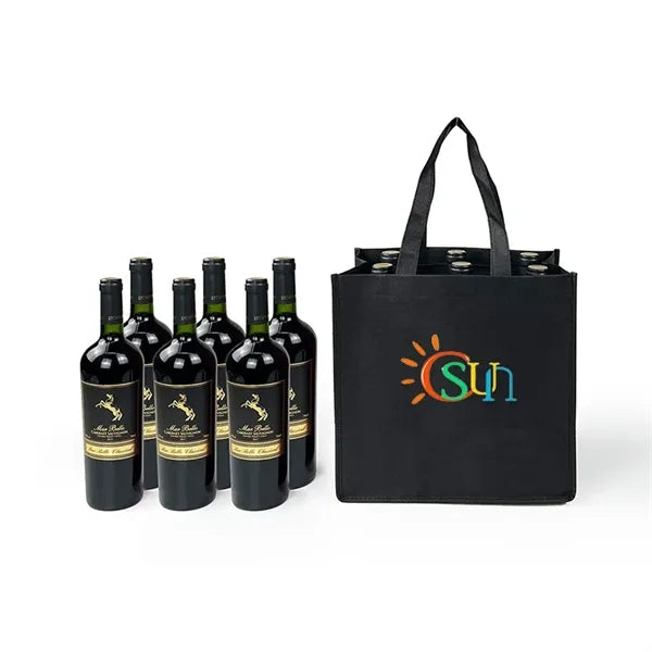 Non-woven Wine Carrier Tote with 6 Compartments