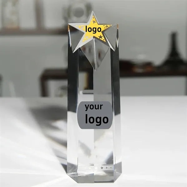 Crystal Trophy Award Personalized Glass Tournament Souvenir