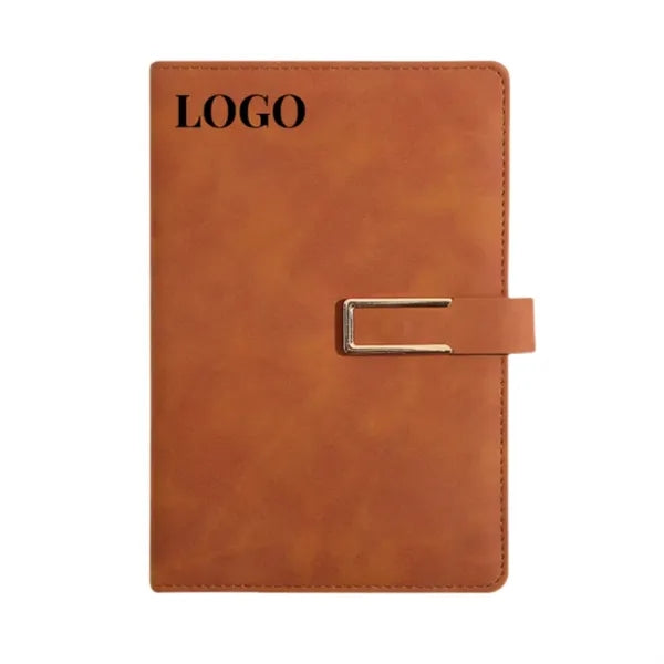 A5 Business leather notebook with metal magnetic buckle