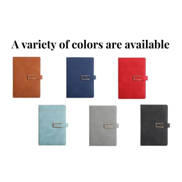A5 Business leather notebook with metal magnetic buckle
