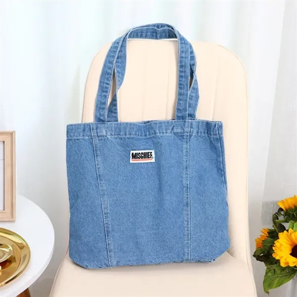 Retro Denim Tote Bag