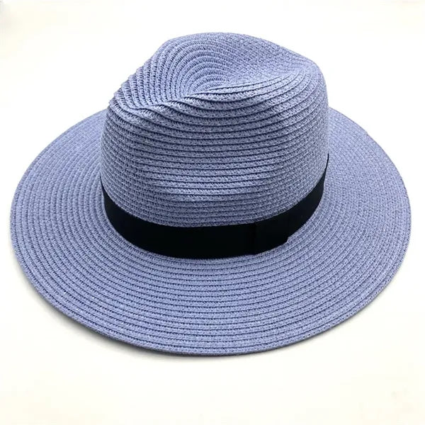 Beach Panama Hats Paper Women Men Straw