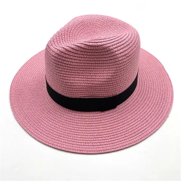 Beach Panama Hats Paper Women Men Straw