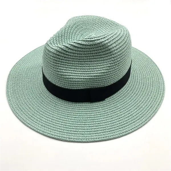 Beach Panama Hats Paper Women Men Straw