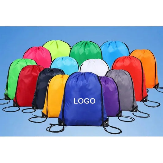 Terylene Drawstring Cinch Storage Sack Backpack Back Bag