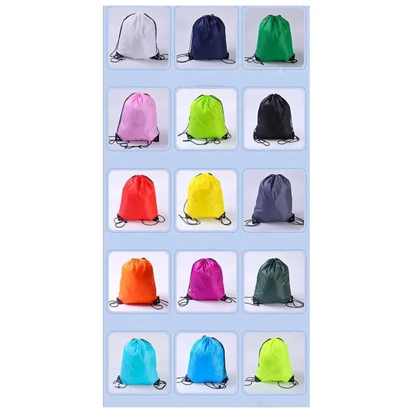 Terylene Drawstring Cinch Storage Sack Backpack Back Bag