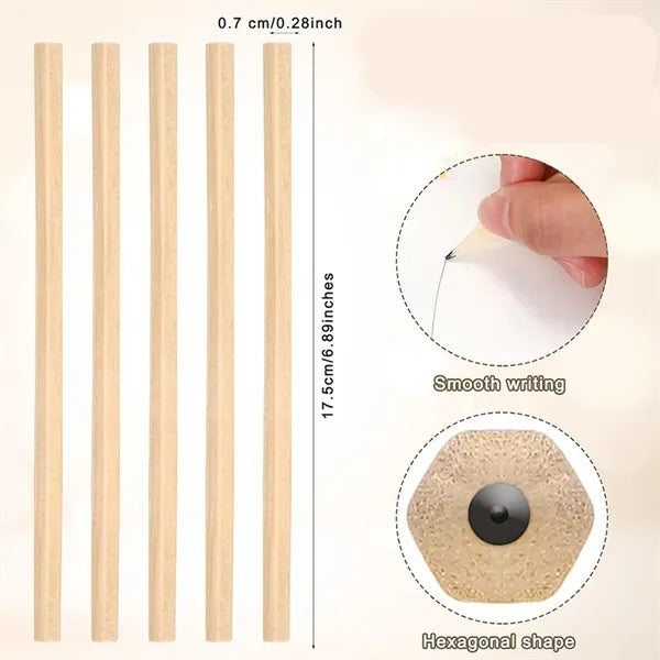 Natural Wood Cased Hexagonal Grip HB Graphite Pencils