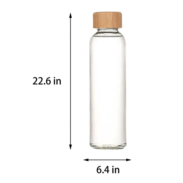 16 oz Glass Water Bottles with Bamboo Lid