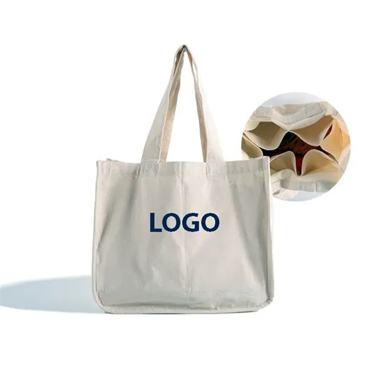 10oz Organic Cotton Canvas shopping Bag 15 3/4" X 13" X 8"