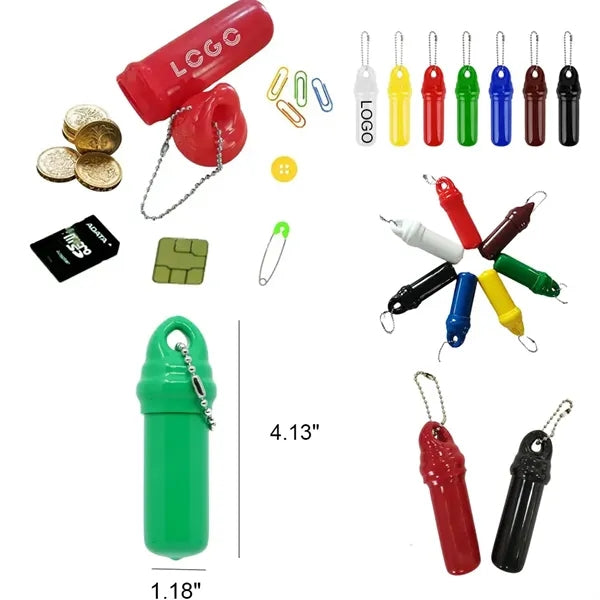 Floating Keychain w/Waterproof Safety Container PVC Coin Bag