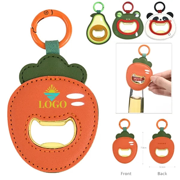 PU Leather Bottle Opener Keychain