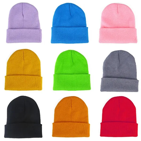 Autumn Winter Fluorescent Knitted Hat
