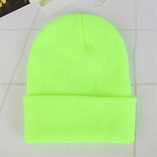 Autumn Winter Fluorescent Knitted Hat