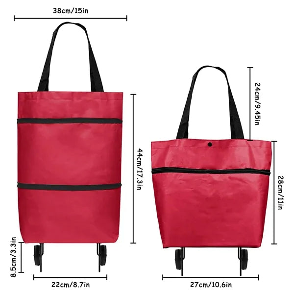 Foldable Shopping Bag Cart Trolley with Wheels