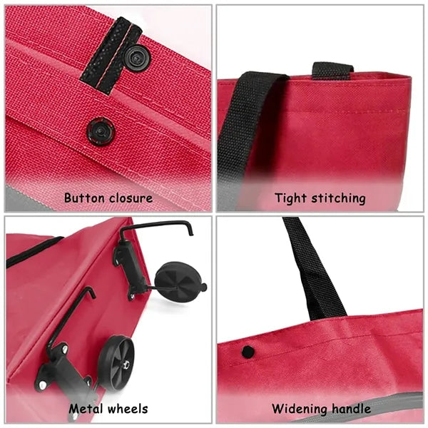Foldable Shopping Bag Cart Trolley with Wheels