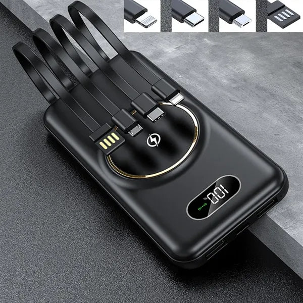 10000mAh Wireless Charger Built-in Charging Cable