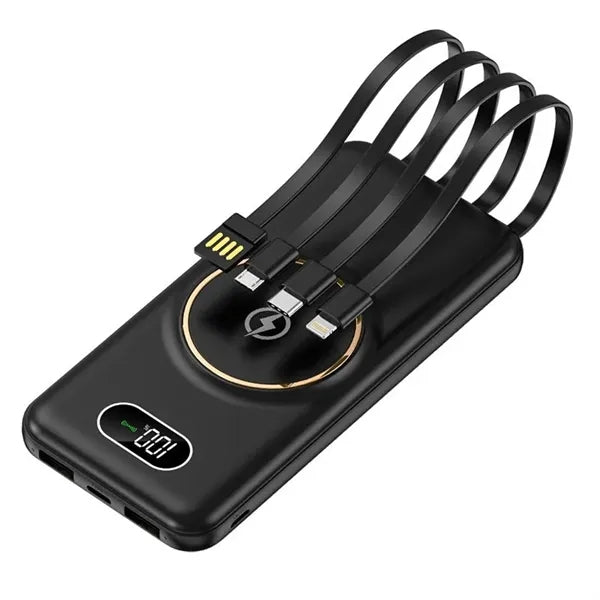 10000mAh Wireless Charger Built-in Charging Cable