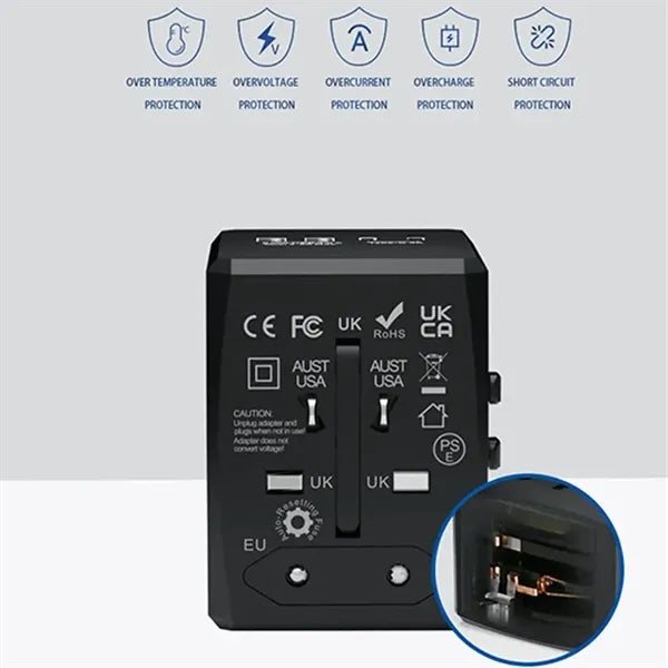 2USB Ports And 2 Type C PD 20W International Wall Charger